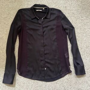 J Brand Plum Purple Silk Button Down Shirt Size 4